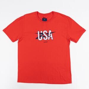 Reebok Men USA Graphic Regular-Fit T-Shirt Red Size L